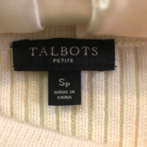 Talbots navy and white stripe boatneck sweater - Picture 3 of 4